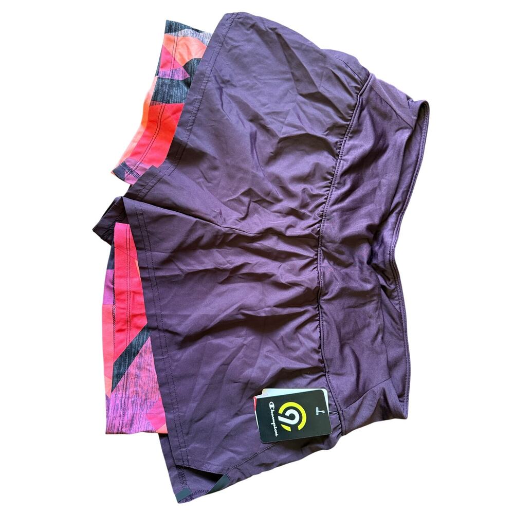Champion NWT running shorts purple with interior multi color womens size XL